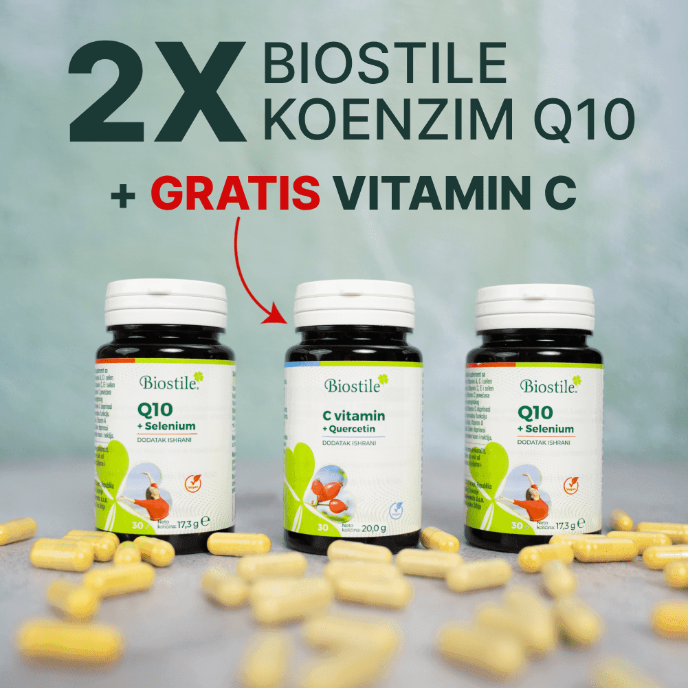 2x Koenzim Q10 + gratis VITAMIN C 27 BioStile Novembarski Paketi 21 5