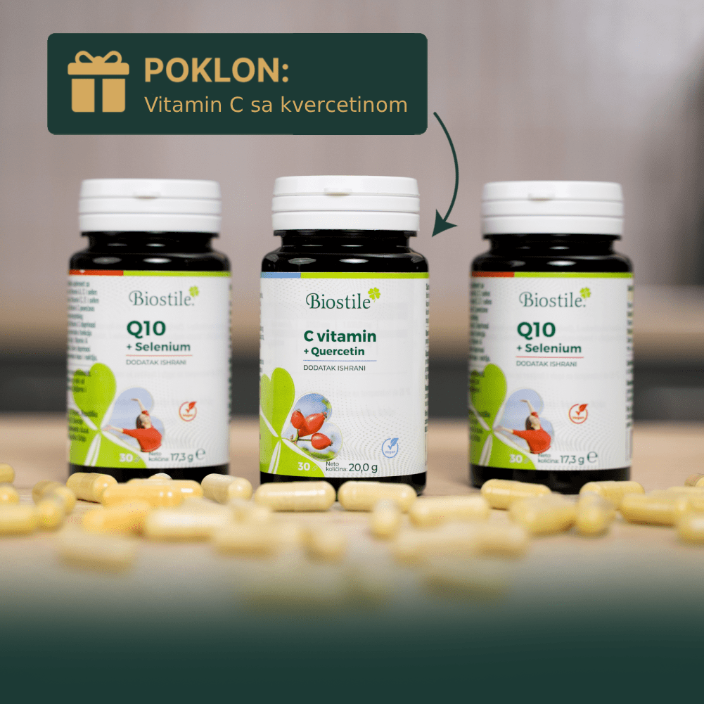 2x Koenzim Q10 + gratis VITAMIN C 1 BioStile Novembarski Paketi 21 7