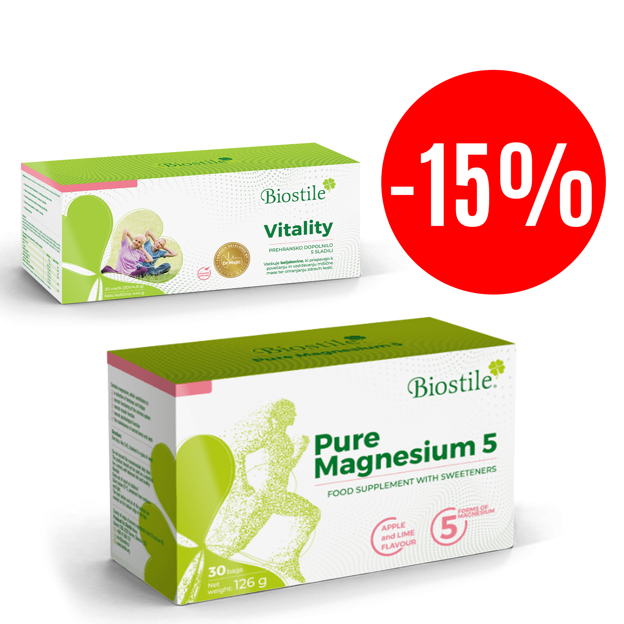 Pure magnesium + Vitality (-15%)